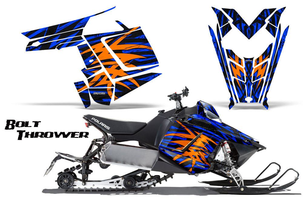 Polaris Rush Graphics Kit Bolt Thrower Orange Blue